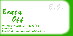 beata off business card